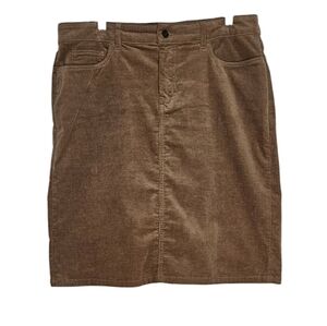 Chaps brown corduroy pencil skirt